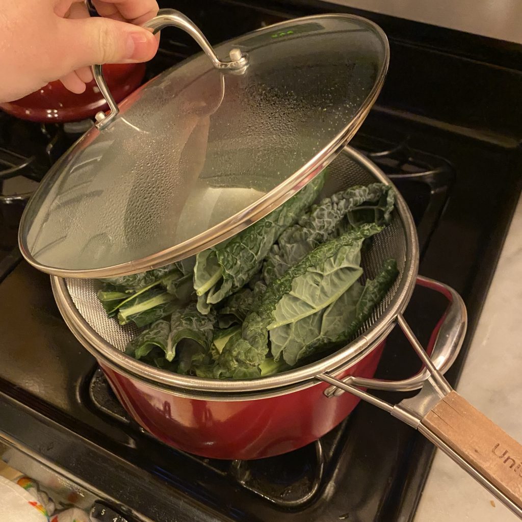 Makeshift steam basket